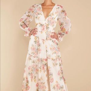 Enchanting Looks Blush Floral Print Maxi Dress